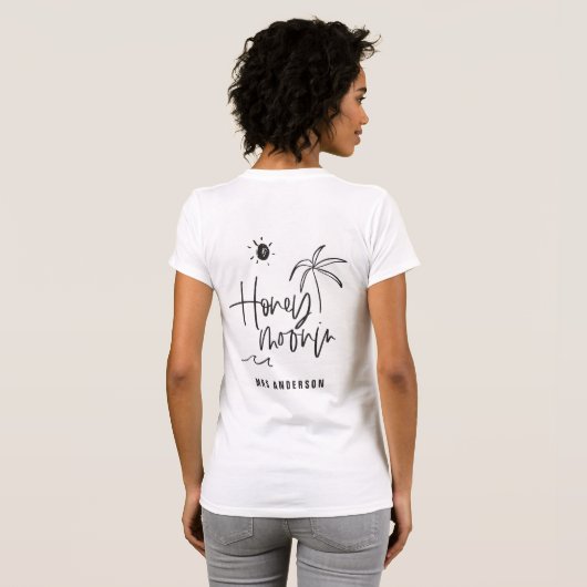 T-shirt Plage-cadeau de palmiers en lune de miel mariage t (Dos entier)