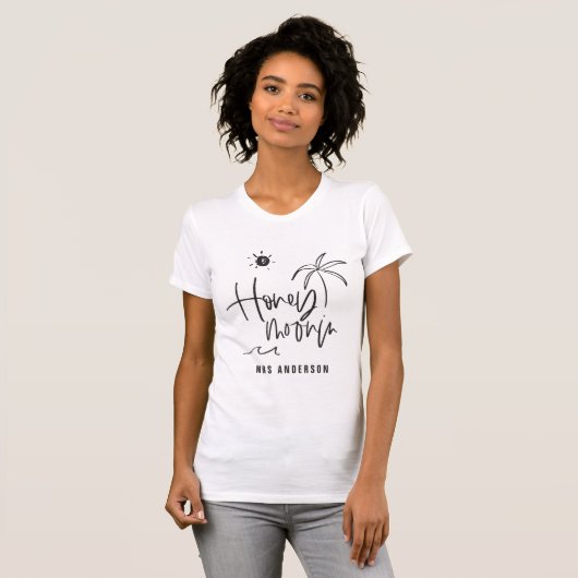 T-shirt Plage-cadeau de palmiers en lune de miel mariage t (Devant entier)