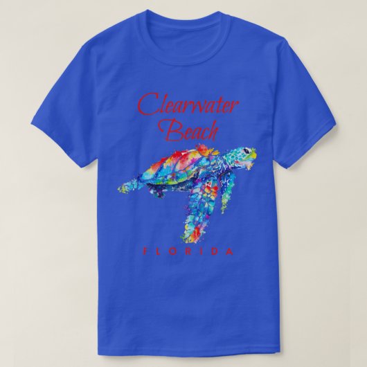 T-shirt Plage Clearwater Floride Aquarelle Tortue de mer1 (Design devant)