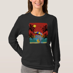 T-shirt Plage Cocotier Arbre Retro Graphic Manatee Été