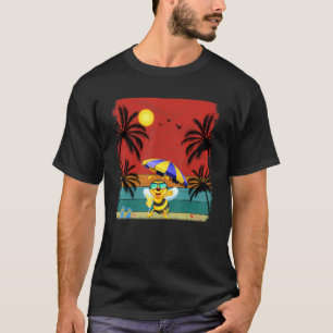 T-shirt Plage Cocout Tree Retro Graphic Bee été