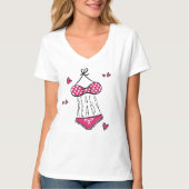 T-shirt Plage de Bikini rose mignonne prête (Devant)
