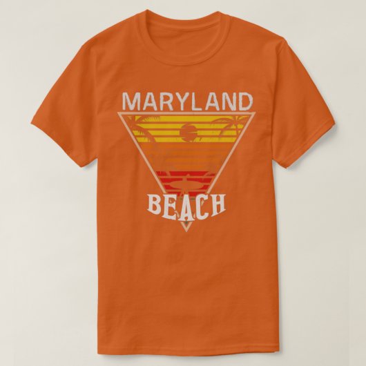 T-shirt Plage de bonheur dans le Maryland (Design devant)