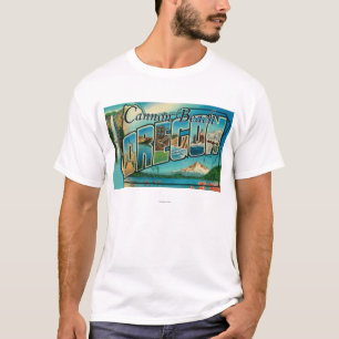 T-shirt Plage de canon, Orégon - grandes scènes de lettr