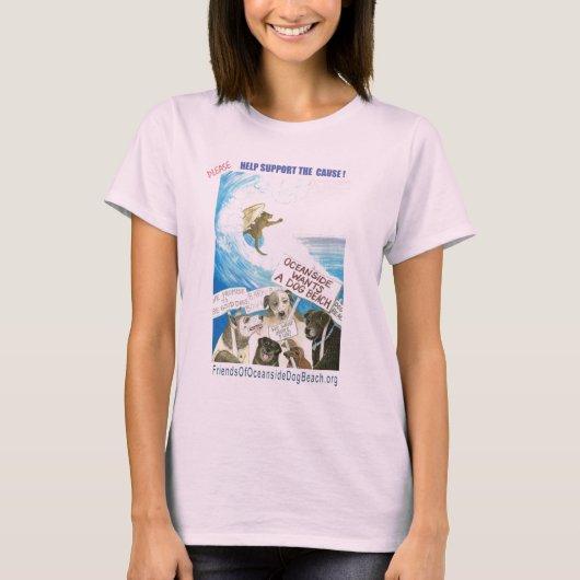 T-shirt plage de chien d'oceanside (Devant)