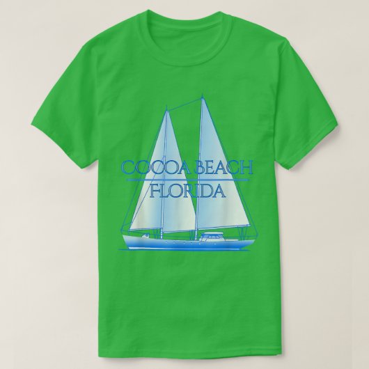 T-shirt Plage de Cocoa Floride Côte Voile nautique (Design devant)