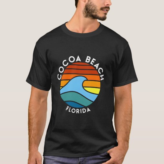 T-shirt Plage de Cocoa Floride Vague Rétro (Devant)