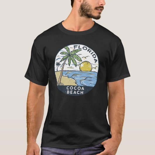 T-shirt Plage de Cocoa Floride Vintage (Devant)