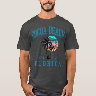 T-shirt Plage de Cocoa Plage Floride Plage Retro Coucher d