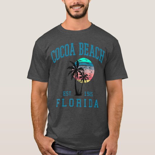T-shirt Plage de Cocoa Plage Floride Plage Retro Coucher d (Devant)