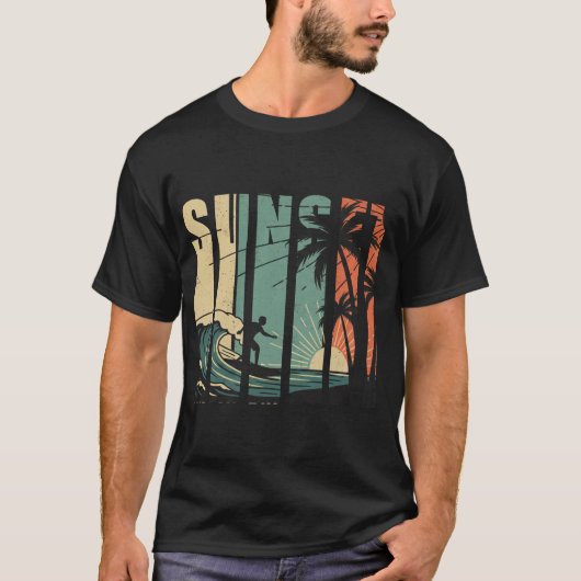 T-shirt Plage de coucher de soleil (Devant)