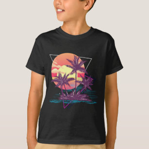 T-shirt Plage de coucher de soleil palmiers tropical été r