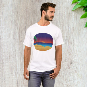 T-shirt Plage de coucher de soleil tropical Palmiers Vague