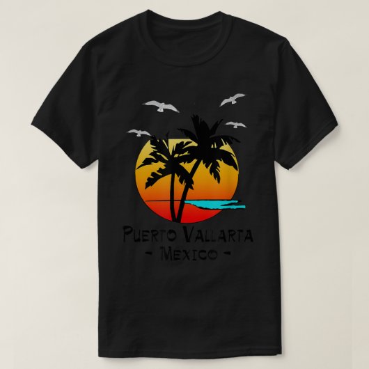 T-SHIRT PLAGE DE DESTINATION TROPICALE DE PUERTO VALLARTA  (Design devant)