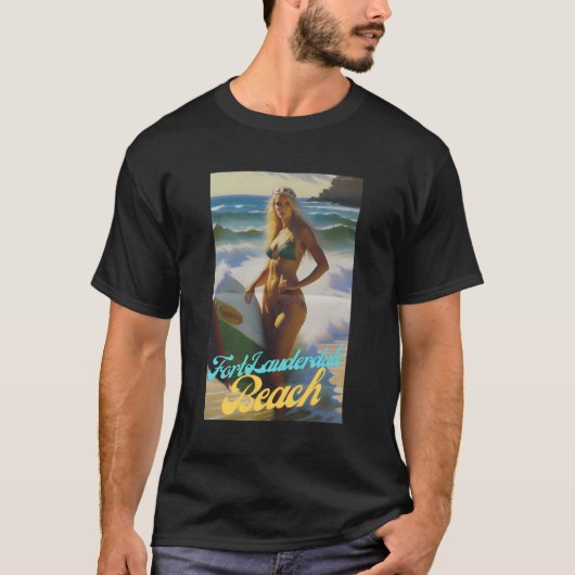 T-shirt Plage de Fort Lauderdale Floride Parasdise Belle (Devant)