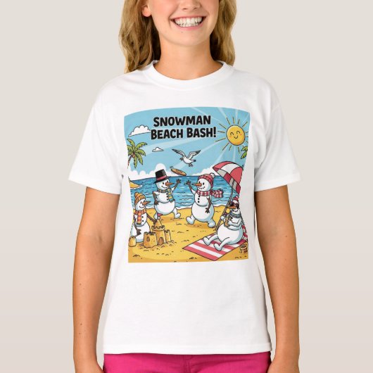 T-shirt Plage de fous de neige (Devant)