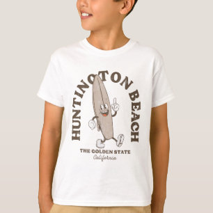 T-shirt Plage de Huntington Beach Californie Rétro Surfeur