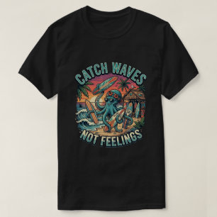 T-shirt Plage de la Pieuvre Cool Île Attraper Vagues Été