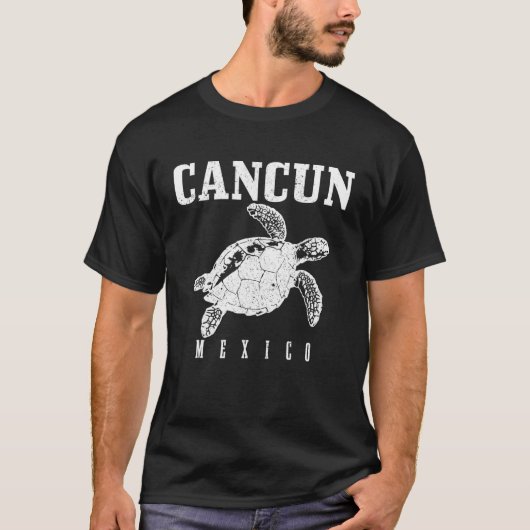 T-shirt Plage de la tortue de mer de Cancun Mexique Plage (Devant)