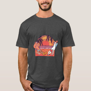 T-shirt Plage de licorne flamant rose