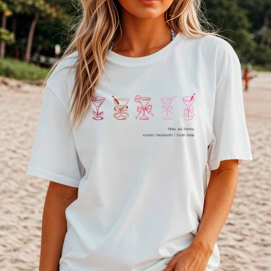 T-shirt Plage de Martini rose Bachelorette