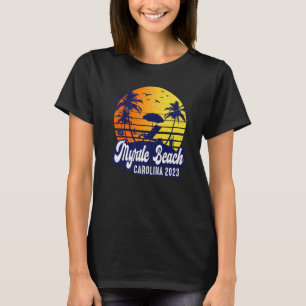 T-shirt Plage de Myrtle 2023 Carolina Sunset Beach Retro P