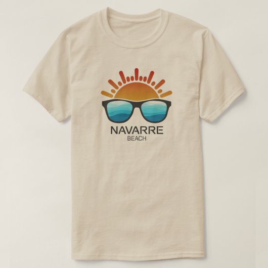 T-shirt Plage de Navarre Floride Lunettes de soleil (Design devant)
