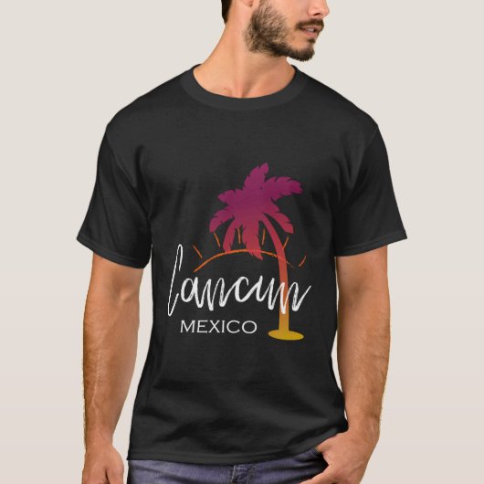 T-shirt Plage de Palm Tree de Cancun Mexique (Devant)