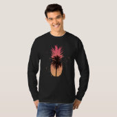 T-shirt Plage de palmier à ananas cool (Devant entier)