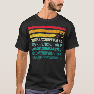 T-shirt Plage de palmiers de coco rétro Somme tropicale ex