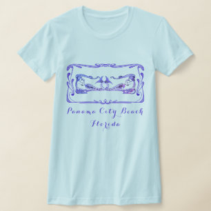 T-shirt Plage de Panama City Floride Mermaids Art Déco jol