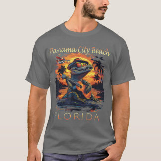 T-shirt Plage de Panama City Floride Vacances Cute Alligat