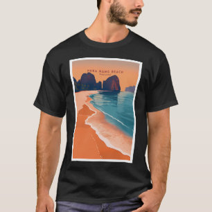 T-shirt Plage de Phra Nang Sérénité Thaïlande - Illustr de