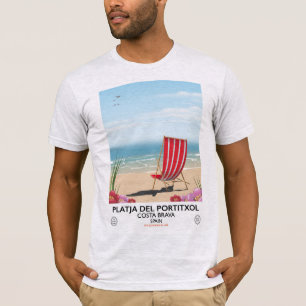 T-shirt Plage de Portitxol, Costa Brava, Espagne
