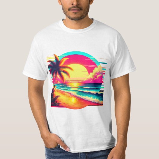 T-shirt Plage de rayures (Devant)