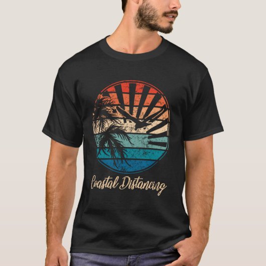 T-shirt Plage De Reto Classic Avec Coucher De Soleil Avec  (Devant)