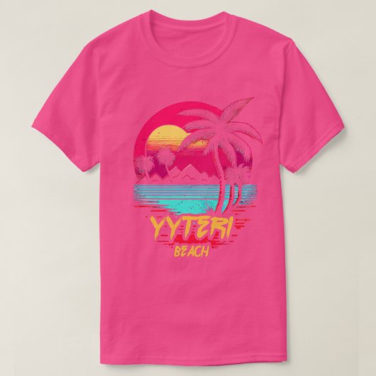 T-shirt Plage de Retrowave Beach Yyteri (Design devant)