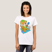 T-shirt Plage de sable tigre Été (Devant entier)