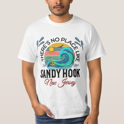 T-shirt Plage de Sandy Hook, New Jersey (Devant)