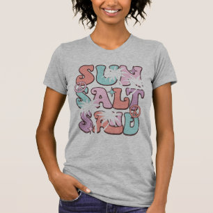 T-shirt Plage de sel de soleil pour femmes été arbre de no