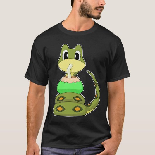 T-shirt Plage de serpent été noix de coco (Devant)