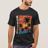 T-shirt Plage de soleil couchant moderne et tendance Palm  (Devant)