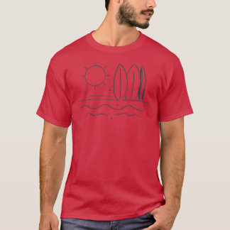 T-shirt Plage de soleil et planches de surf Idée cadeau