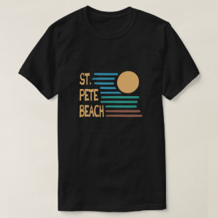 T-shirt Plage de St Pete Coucher de soleil géométrique e
