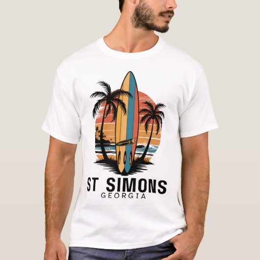 T-shirt Plage de St Simons Géorgie Surfant Surfeur _1 (Devant)