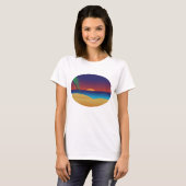 T-shirt Plage de Sunset Tropical Palm Feuille Ocean Waves (Devant entier)