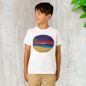 T-shirt Plage de Sunset Tropical Palm Feuille Ocean Waves