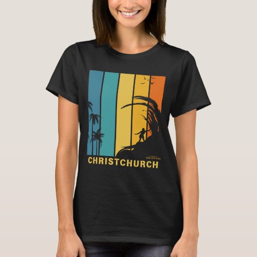 T-shirt Plage de surf Christchurch Canterbury Nouvelle-Zél (Devant)