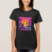 T-shirt Plage de surf de coucher de soleil violet (Devant)