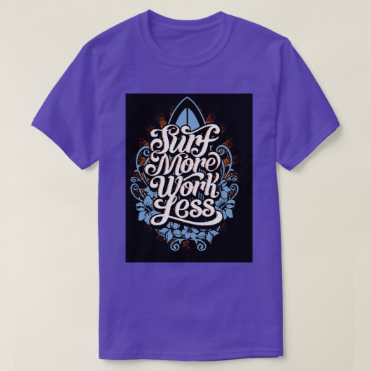 T-shirt Plage de surf fille palmier sable océan (Design devant)